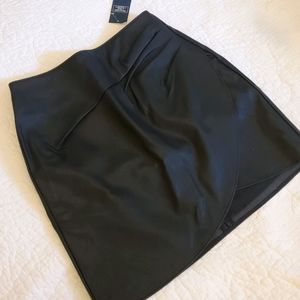 Vegan Leather Ruched Mini Skirt